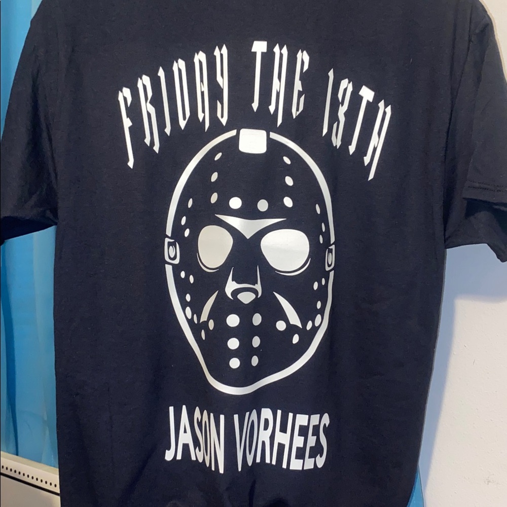 NEW!  DBL-SDED- FRIDAY THE 13TH- JASON VORHEES- *GLOW IN THE DARK TSHIRT*! - Picture 3 of 7